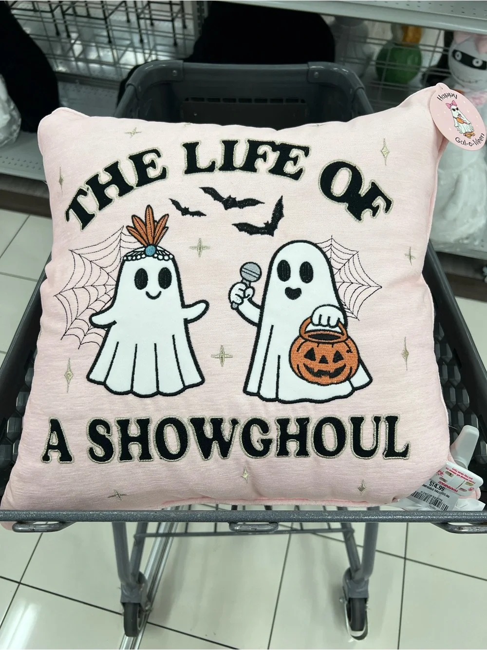 NWT The Life of a Showghoul Pink Taylor Swift Theme Halloween Pillow